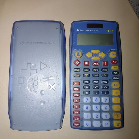 Calculator Texas Instruments TI-15 See Through Blue Explorer Scientific Cover - Picture 4 of 9